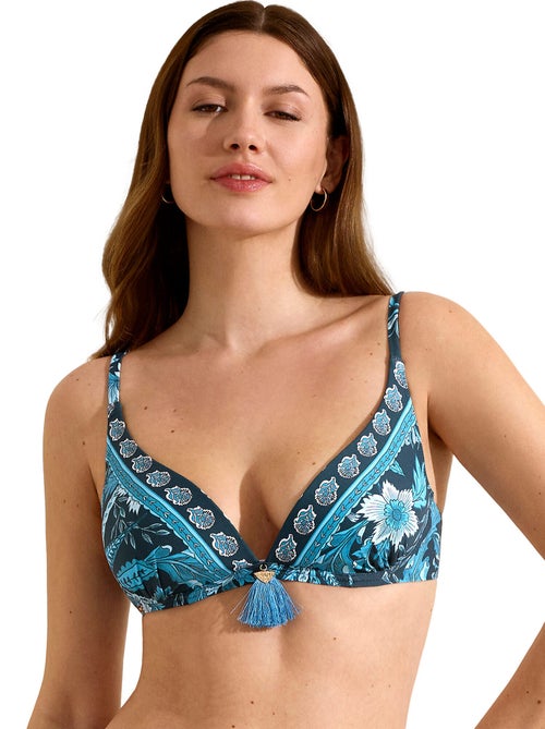 Haut maillot de bain décolleté préformé sans armatures acanthus - Kiabi Haut maillot de bain décolleté préformé sans armatures acanthus - Kiabi