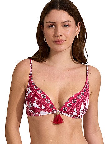 Haut maillot de bain décolleté préformé sans armatures acanthus