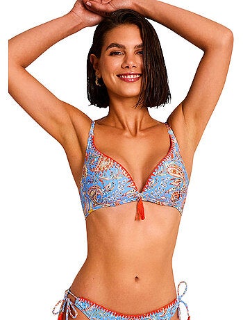 Haut maillot de bain décolleté préformé sans armatures mirage