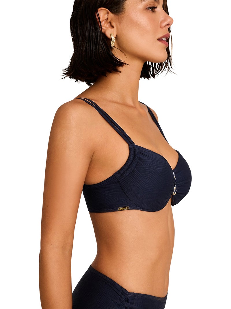 Haut maillot de bain emboîtant nautilus Bleu marine - Kiabi