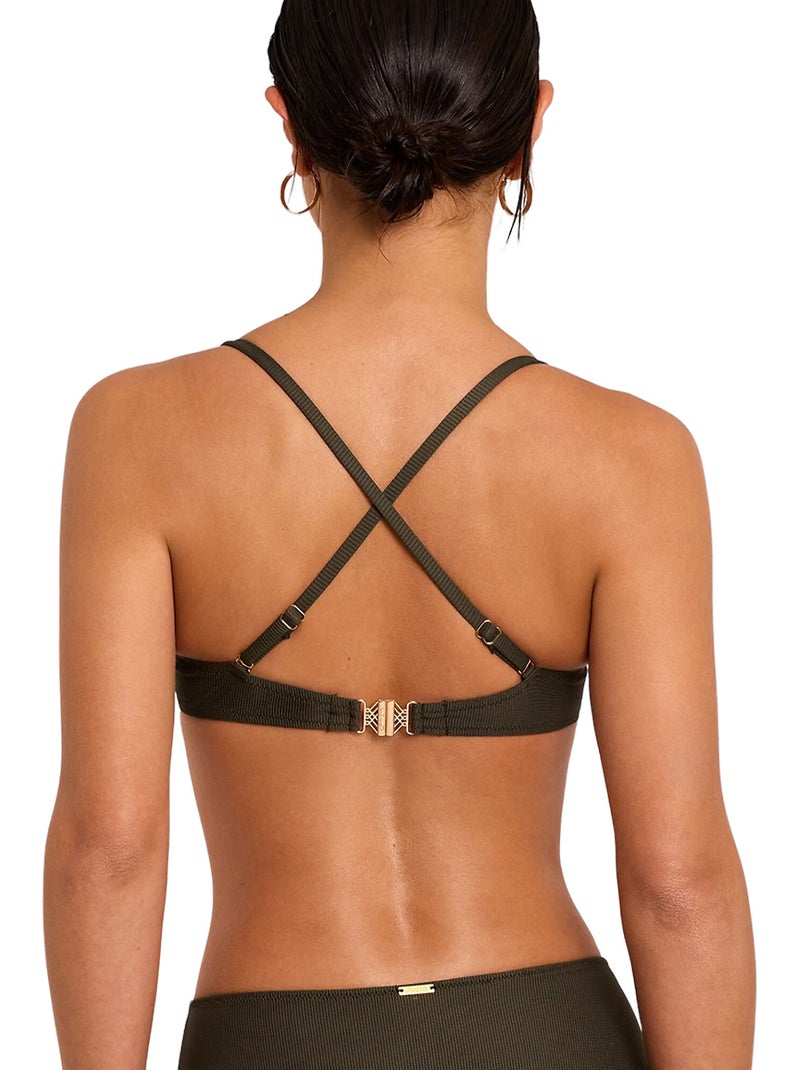 Haut maillot de bain préformé armaturé solstice Kaki - Kiabi