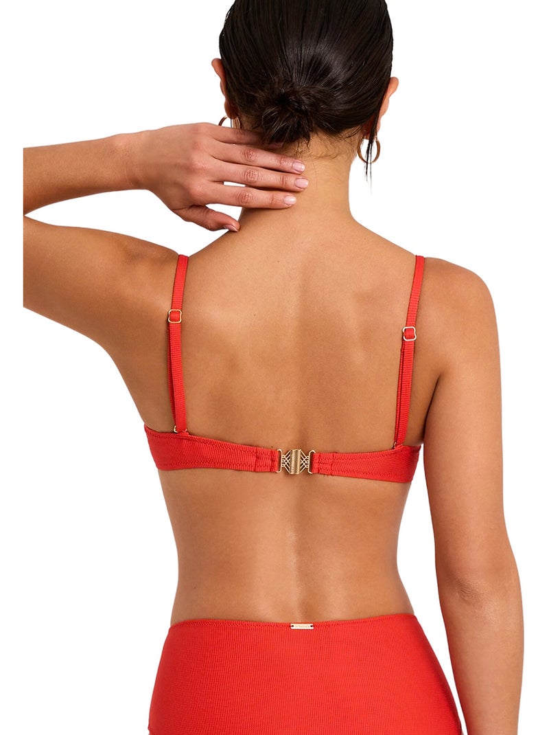 Haut maillot de bain préformé armaturé solstice Orange corail - Kiabi