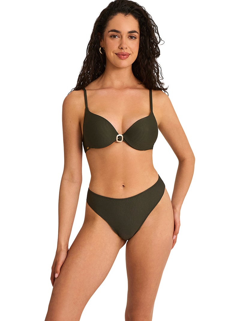 Haut maillot de bain push-up solstice Kaki - Kiabi