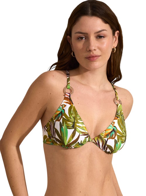 Haut maillot de bain triangle armaturé non préformé jade - Kiabi