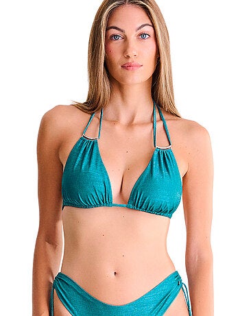 Haut maillot de bain triangle dos nu blue lagoon