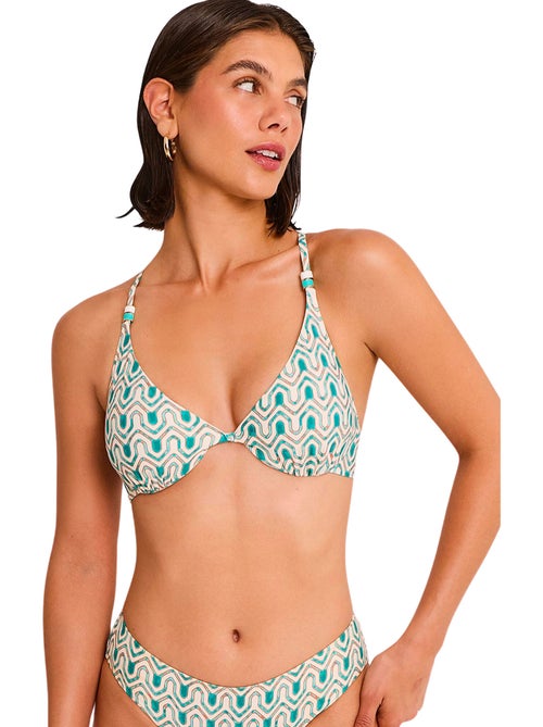 Haut maillot de bain triangle non préformé kaleido - Kiabi Haut maillot de bain triangle non préformé kaleido - Kiabi