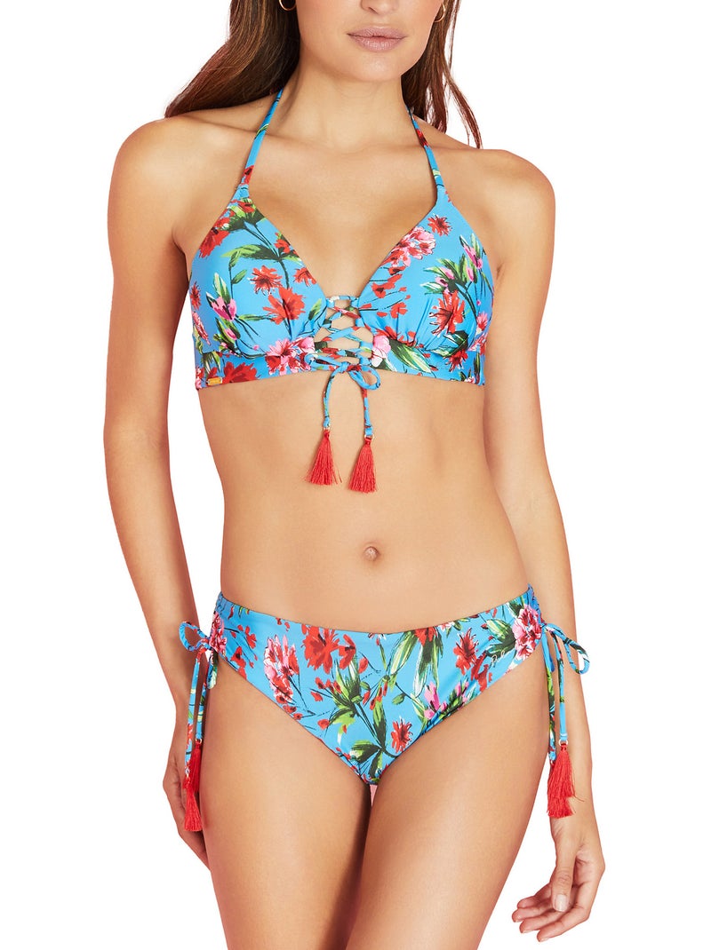 Haut maillot de bain triangle préformé amalfi Bleu turquoise - Kiabi