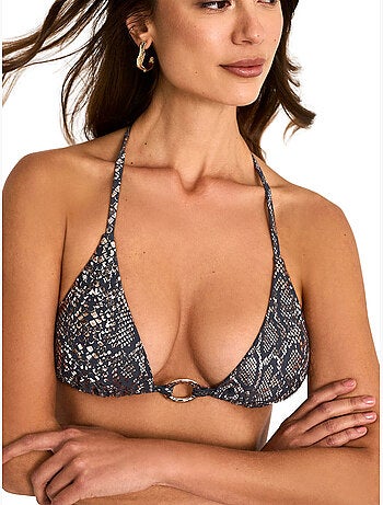 Haut maillot de bain triangle préformé indigo