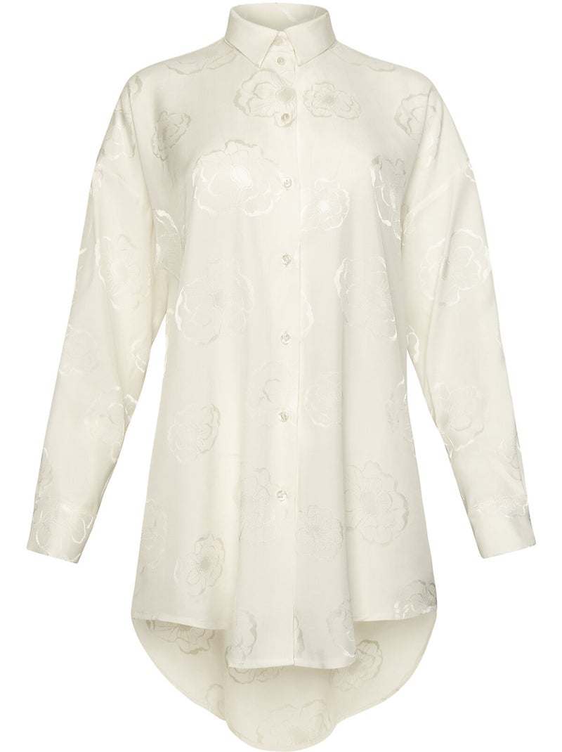 Haut pyjama chemise manches longues miracle mariage Ecru - Kiabi