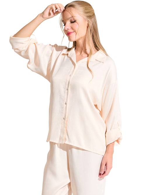 Haut pyjama chemise manches longues paris - Kiabi Haut pyjama chemise manches longues paris - Kiabi