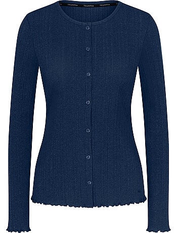 Haut pyjama ouvert manches longues versatile rib