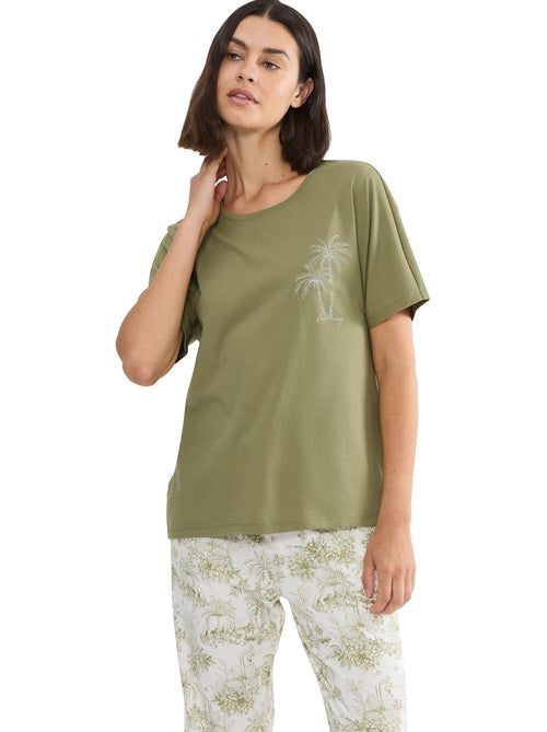 Haut pyjama t-shirt manches courtes mix and match - Kiabi Haut pyjama t-shirt manches courtes mix and match - Kiabi