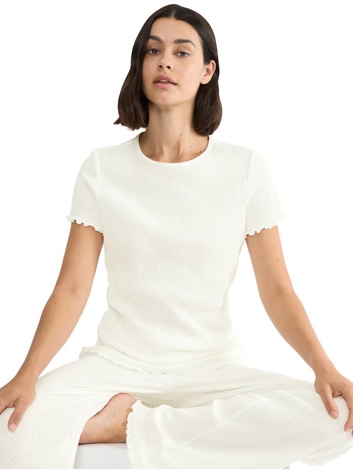 Haut pyjama t-shirt manches courtes mix match - Kiabi Haut pyjama t-shirt manches courtes mix match - Kiabi