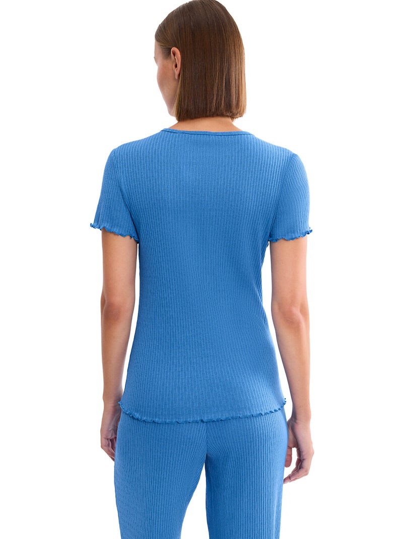 Haut pyjama t-shirt manches courtes mix match Bleu - Kiabi