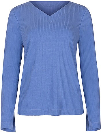 Haut pyjama top col v manches longues lucky