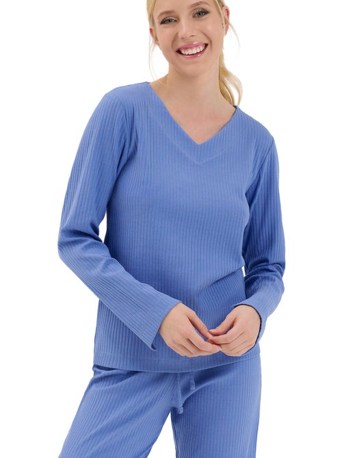 Haut pyjama top col v manches longues lucky - Kiabi Haut pyjama top col v manches longues lucky - Kiabi