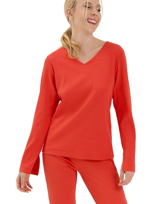 Haut pyjama top col v manches longues lucky - Kiabi Haut pyjama top col v manches longues lucky - Kiabi