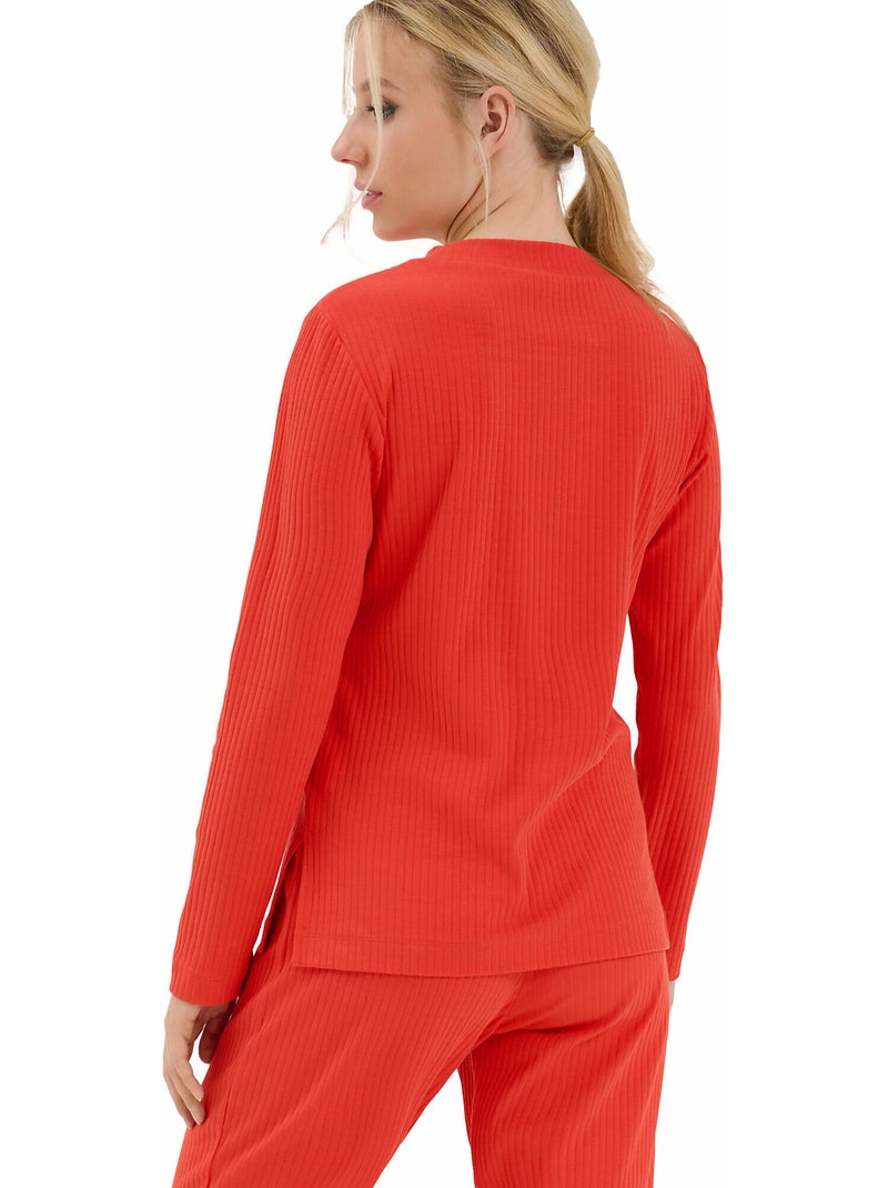 Haut pyjama top manches longues lucky Orange - Kiabi