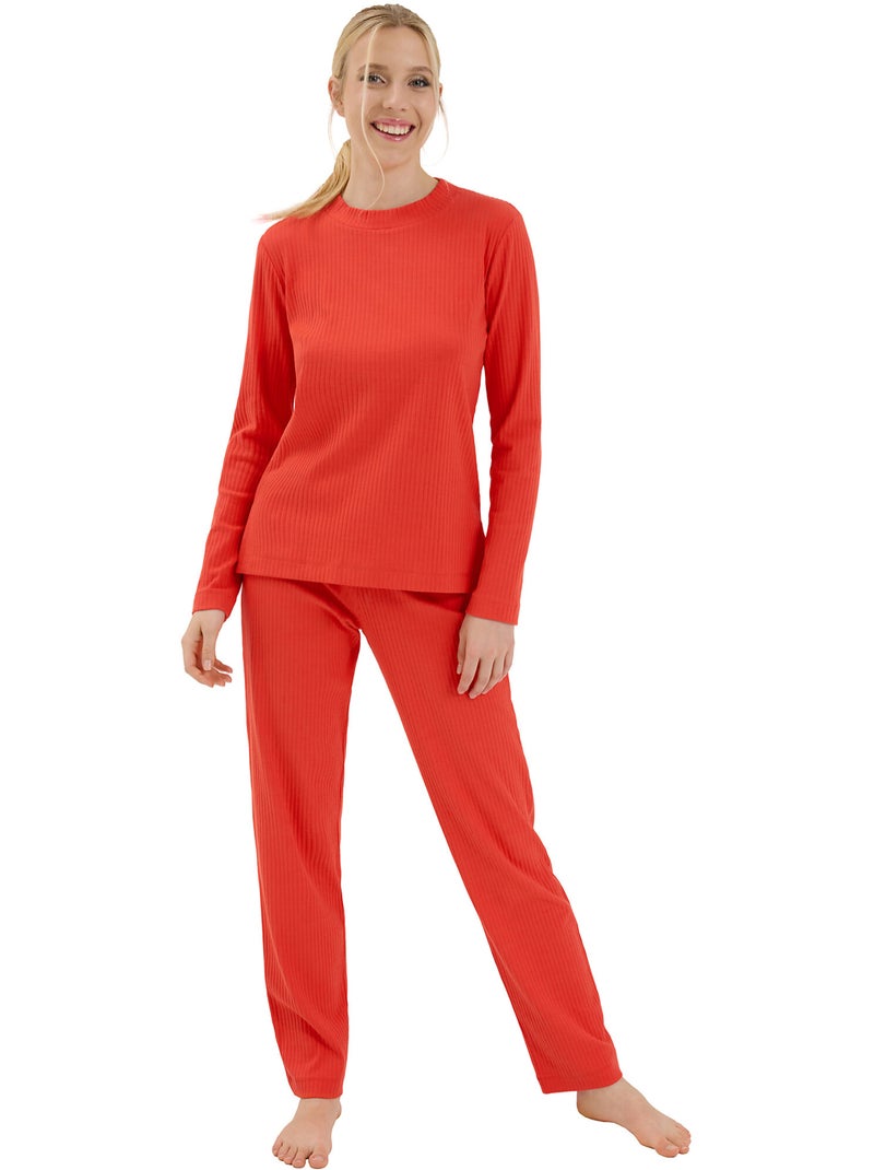 Haut pyjama top manches longues lucky Orange - Kiabi