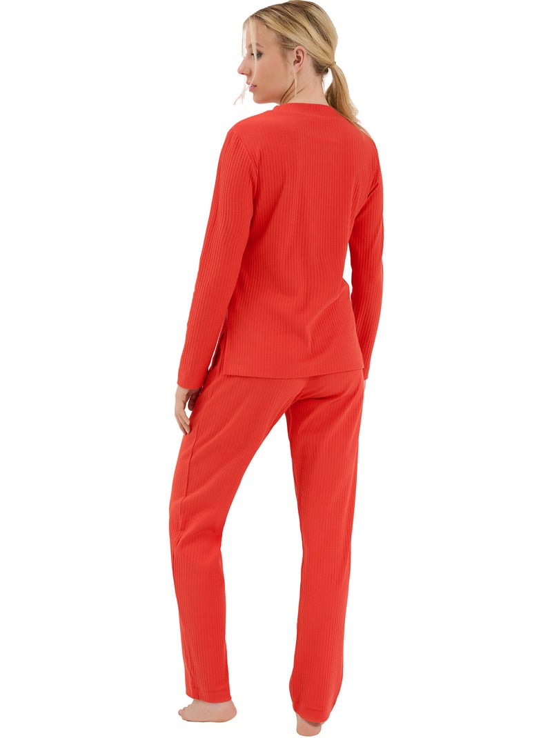 Haut pyjama top manches longues lucky Orange - Kiabi