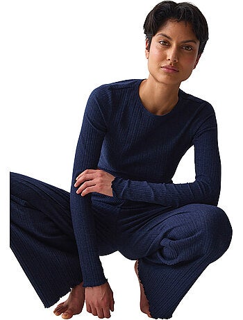 Haut pyjama top manches longues versatile rib