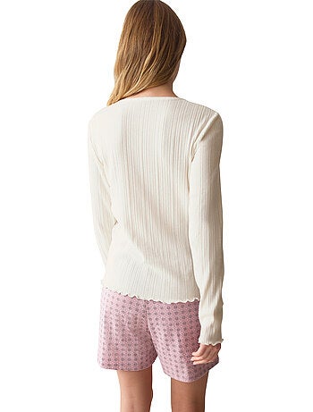 Haut pyjama top manches longues versatile rib