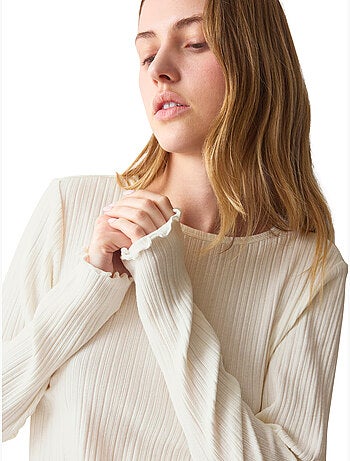 Haut pyjama top manches longues versatile rib