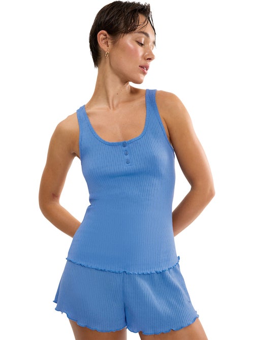 Haut pyjama top sans manches mix match - Kiabi Haut pyjama top sans manches mix match - Kiabi
