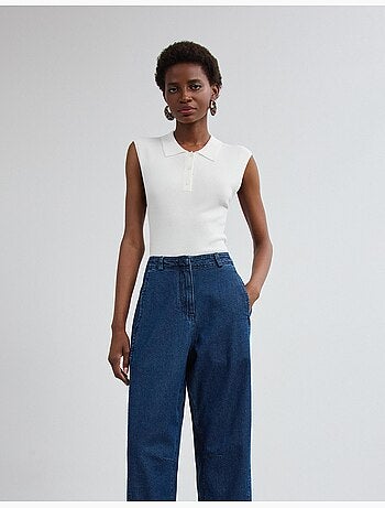 Haut tricoté avec col polo, mo fashion