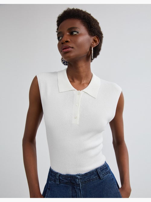 Haut tricoté avec col polo, mo fashion - Kiabi
