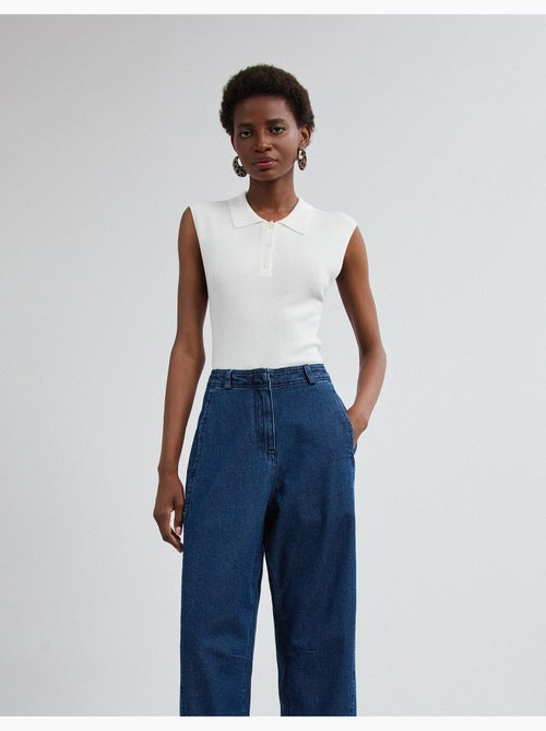 Haut tricoté avec col polo, mo fashion - Kiabi