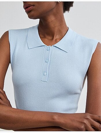 Haut tricoté avec col polo, mo fashion