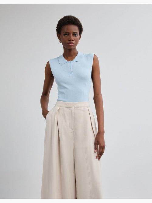 Haut tricoté avec col polo, mo fashion - Kiabi