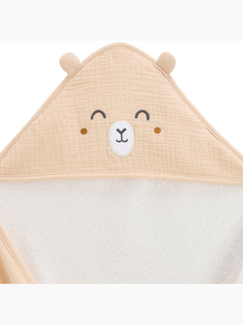 Hazelnootkleurige babybadcape Ecru - Kiabi