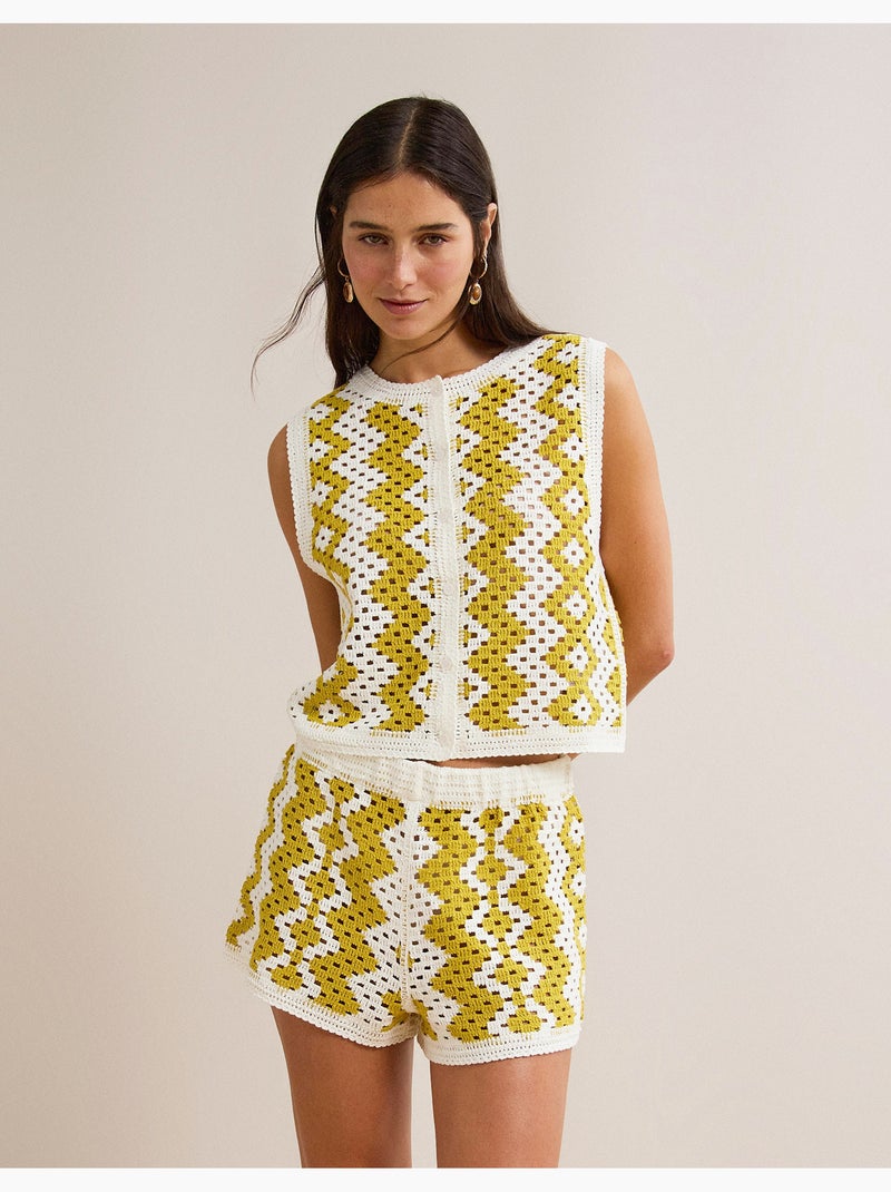 Hekelvest, mo fashion Geel - Kiabi