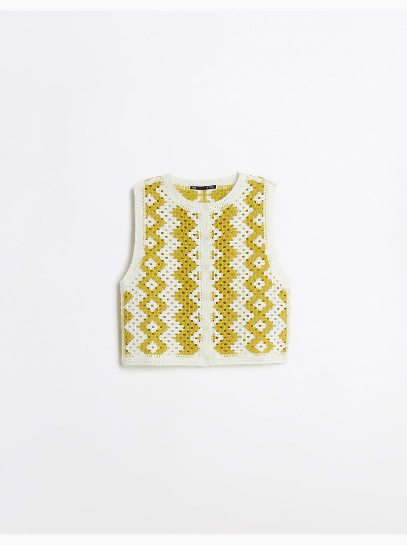 Hekelvest, mo fashion Geel - Kiabi
