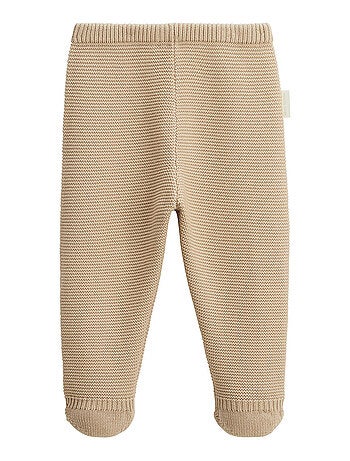 Hello Baby gebreide vest en broek set met babyvoetjes