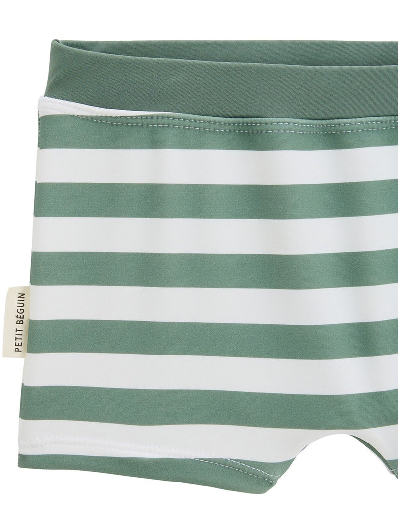 Hello Dino tweedelig babyzwempakje, UV-beschermend T-shirt en boxershort Kaki - Kiabi