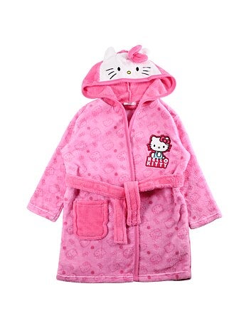 Hello kitty - peignoir à capuche avec ceinture