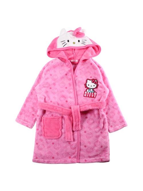 Hello kitty - peignoir à capuche avec ceinture - Kiabi