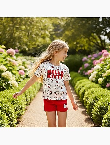 Hello Kitty - T-shirt en short set voor meisjes