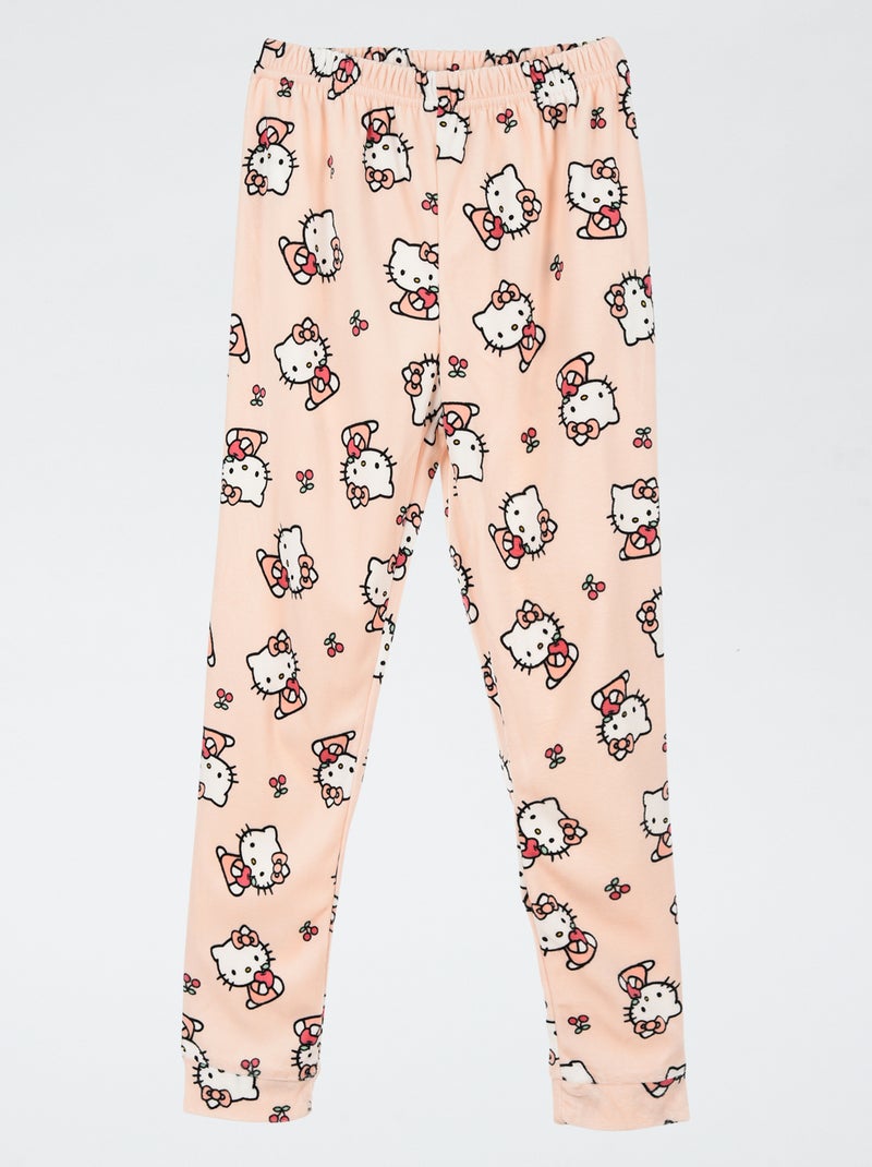 "Hello Kitty" 2-delige pyjamaset - T-shirt met lange mouwen + broek Rose - Kiabi