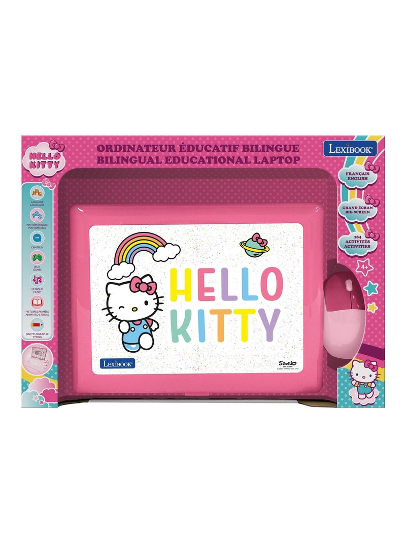 Hello kitty stitch tweetalige educatieve laptop – 124 activiteiten in het engels en frans Roze - Kiabi