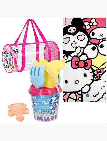 Hello kitty strandemmerset met handdoek en tas.