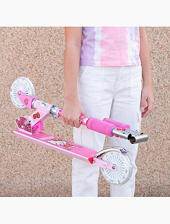 Hello kitty trottinette pliable à 2 roues avec lumières