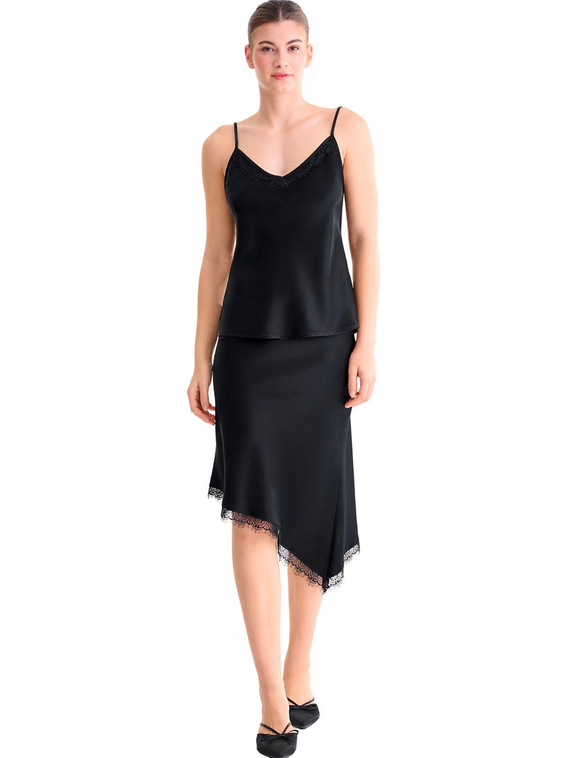 Hemd top satin luxe Zwart - Kiabi