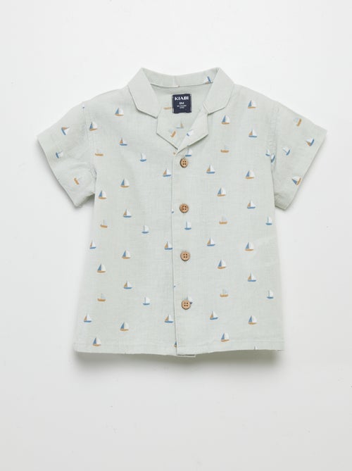 Hemd van linnenmix met print - Kiabi