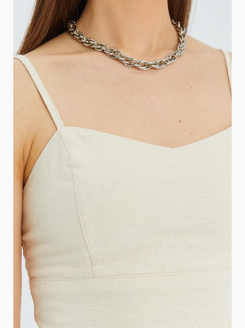 Hemdje kort hartvormige hals mixray Beige - Kiabi