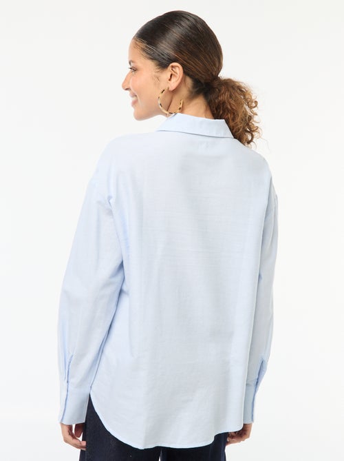 Hemdje van Oxford-katoen met lange mouw - Kiabi