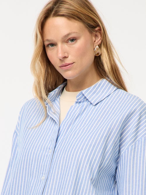 Hemdje van Oxford-katoen met lange mouw - Kiabi